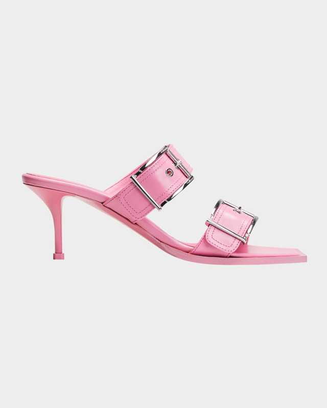 Boxcar Calfskin Dual-Buckle Sandals